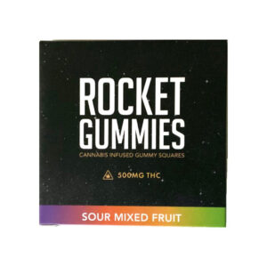 Rocket Gummies Sour Mixed Fruit Squares 500MG